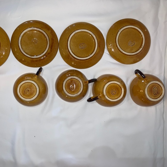 Terre e Provence Mustard Yellow Coffee Mugs, 4 Set - Picture 3 of 5